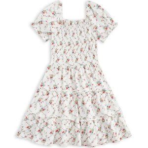 Ralph Lauren Girls Floral Smocked Cotton Jersey Dress & Rosette Headband NWT